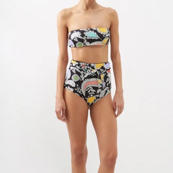 Mara Hoffman Women's Black Jay High Waisted Bottom Swimwear S - Picture 2 of 7